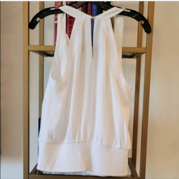 Bebe White Wrap Front Top, Size M - Picture 2 of 5